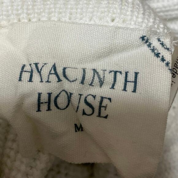 Hyacinth House White Black Striped Turtleneck Knit Long Sleeve Sweater Top Sz M - Picture 4 of 5